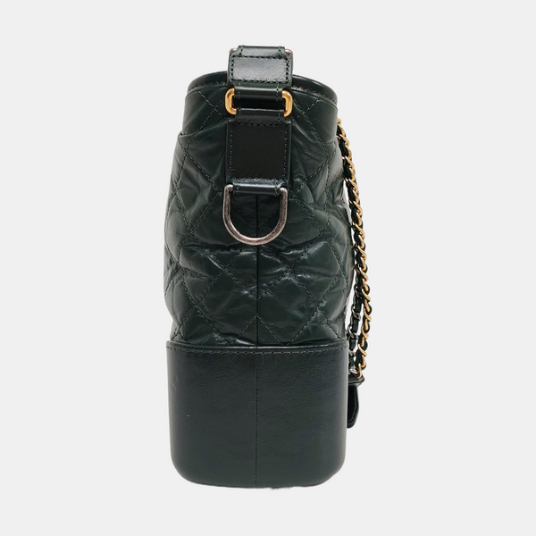 GABRIELLE Medium Quilted Calfskin Green