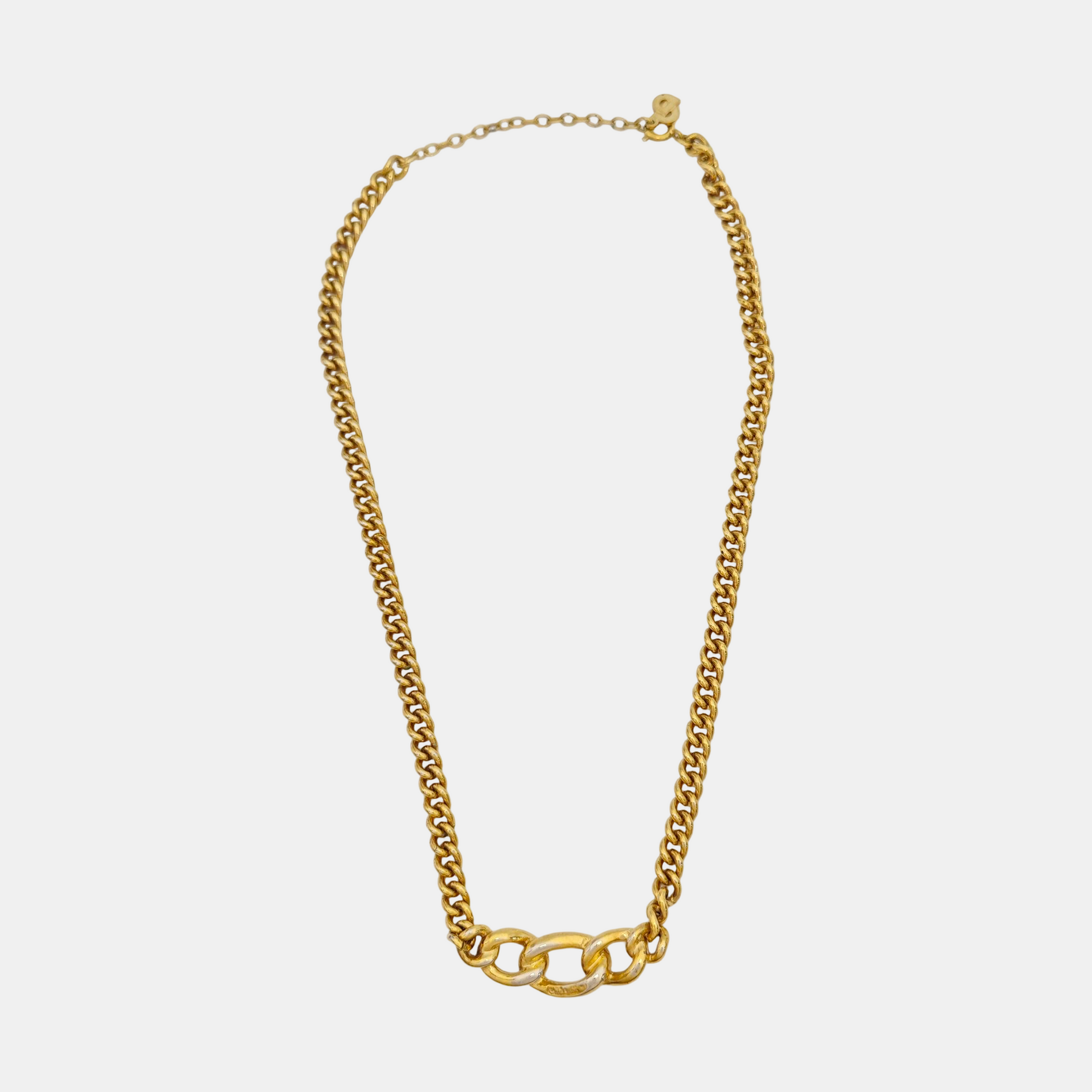 Twist Round Metal Gold Necklace