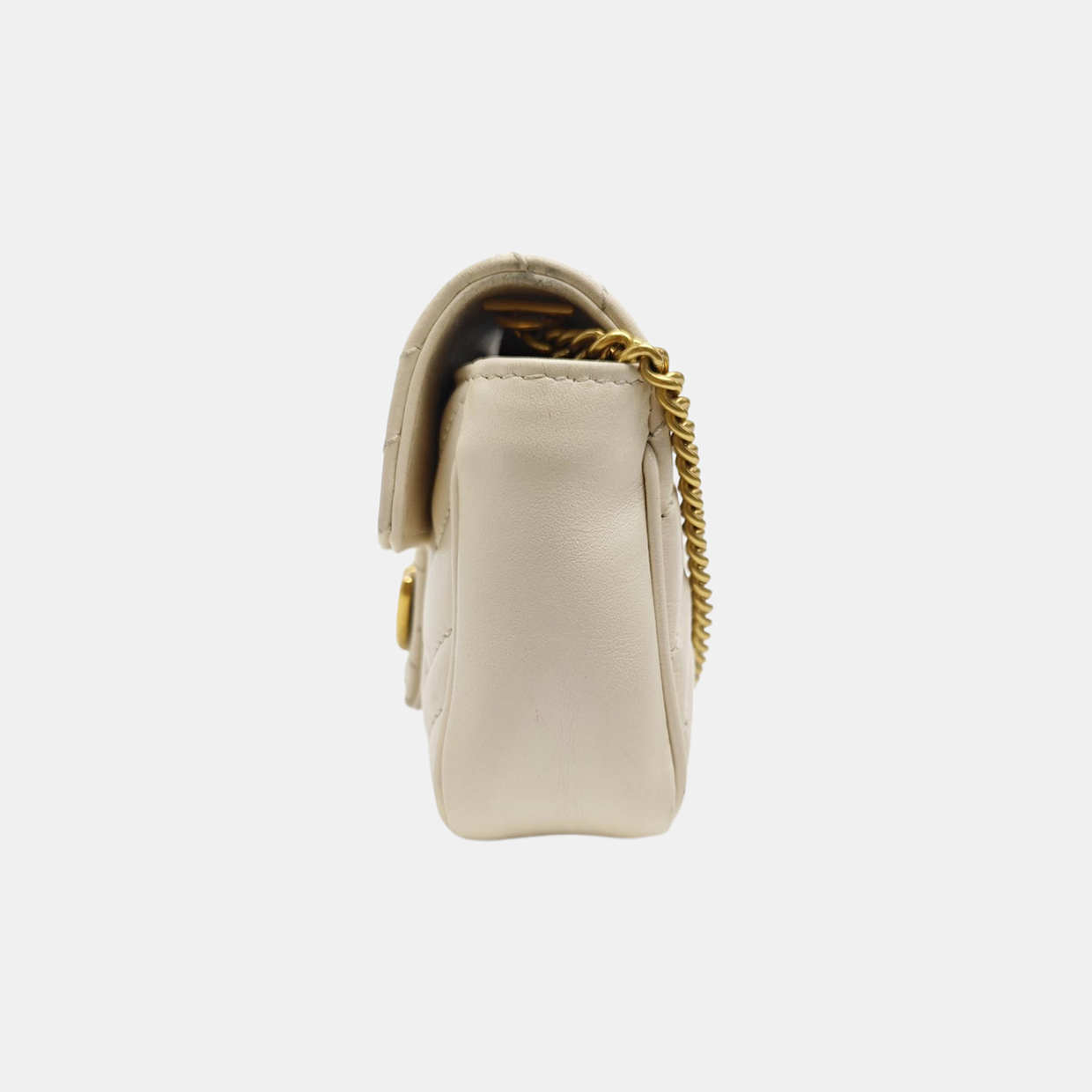 GG Marmont Mini Quilted Calfskin White