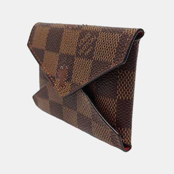 KIRGAMI Damier Ebene Coated Canvas Brown Wallet