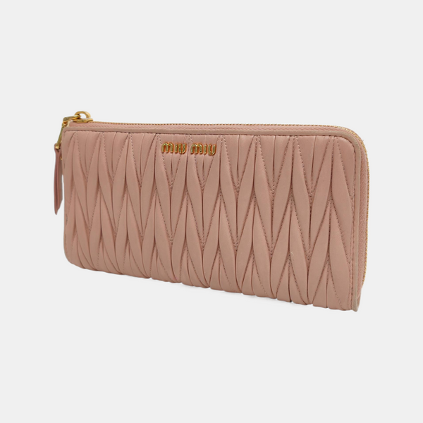 Quilted Lambskin Wallet Pink