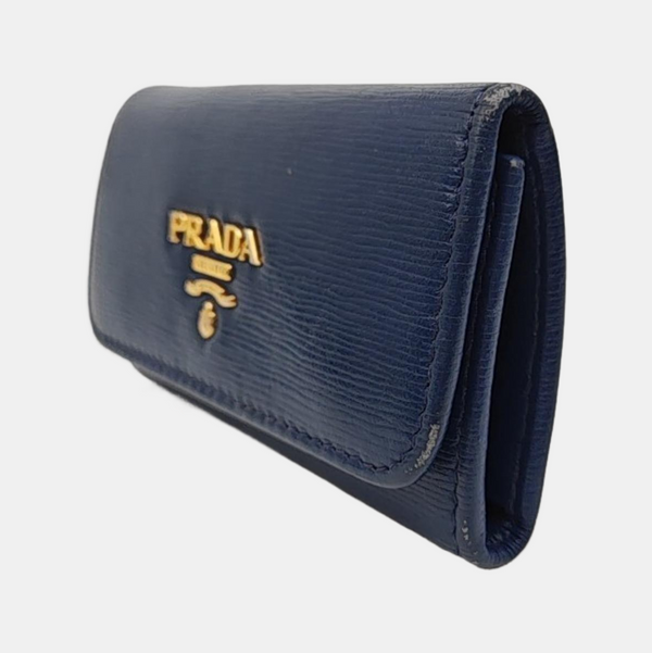Saffiano Calfskin Key Pouch Blue