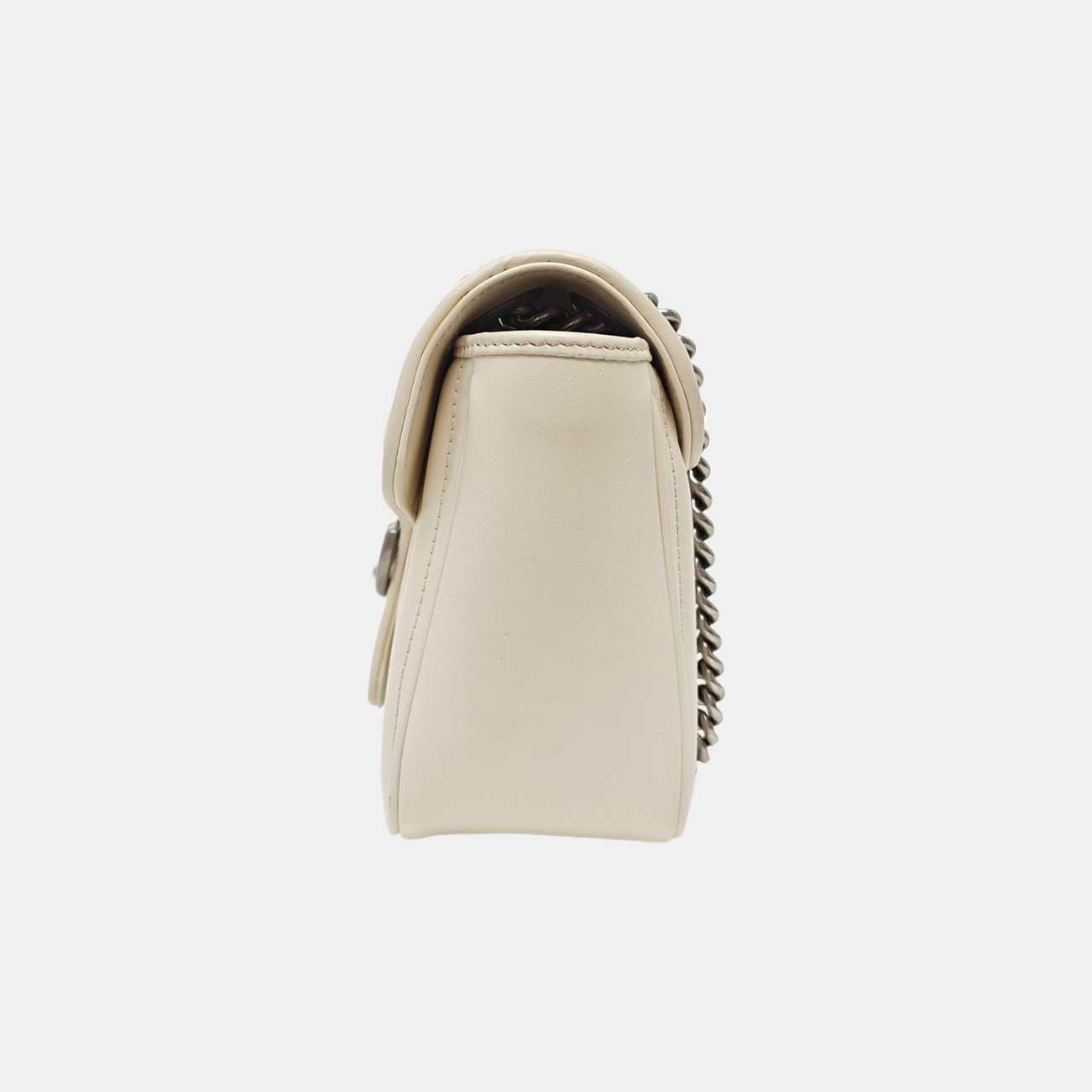 GG Marmont Medium Quilted Calfskin White