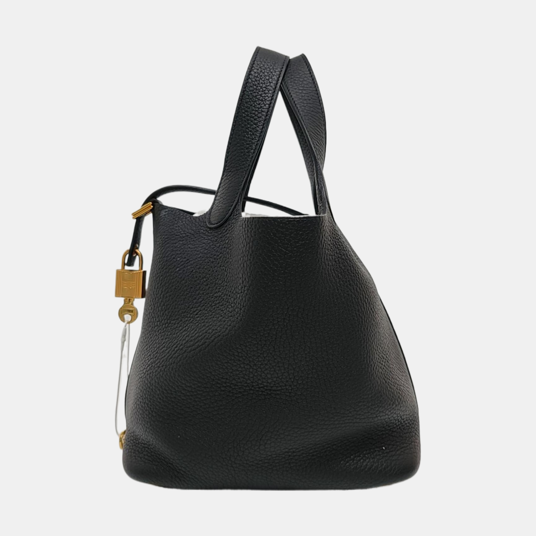 Authenticated pre-owned  Picotin Lock Clemence Black - Bucket Bag at Looply