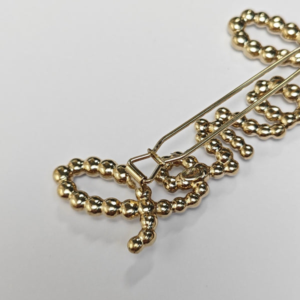 Faux Pearl Gold Brooch
