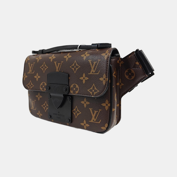 S LOCK Monogram Coated Canvas Brown