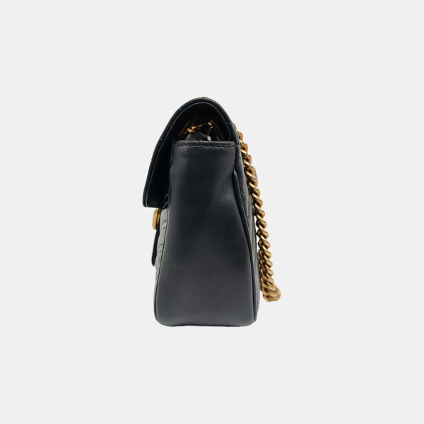GG Marmont Medium Quilted Calfskin Black