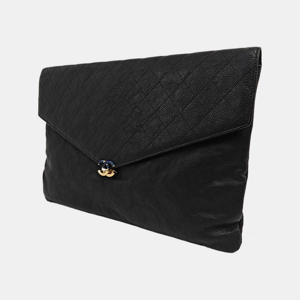 THREAD AROUND Quilted Grained Calfskin Black