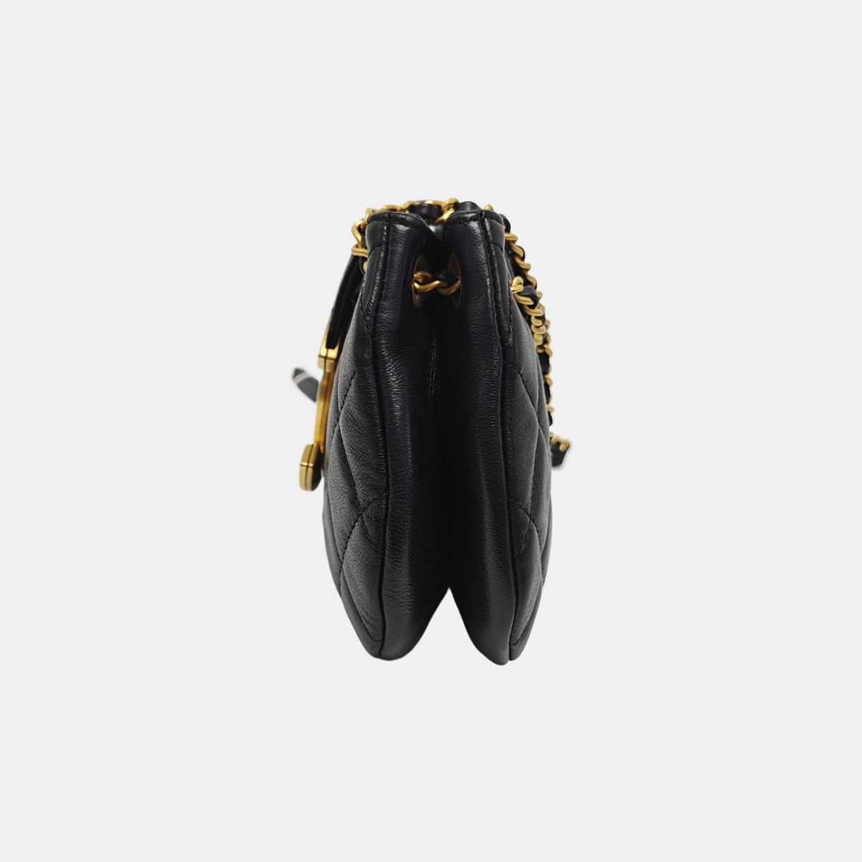 Quilted Lambskin Shoulder Bag Small Black