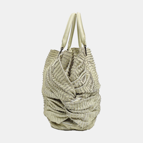 Calfskin Top Handle Bag Beige