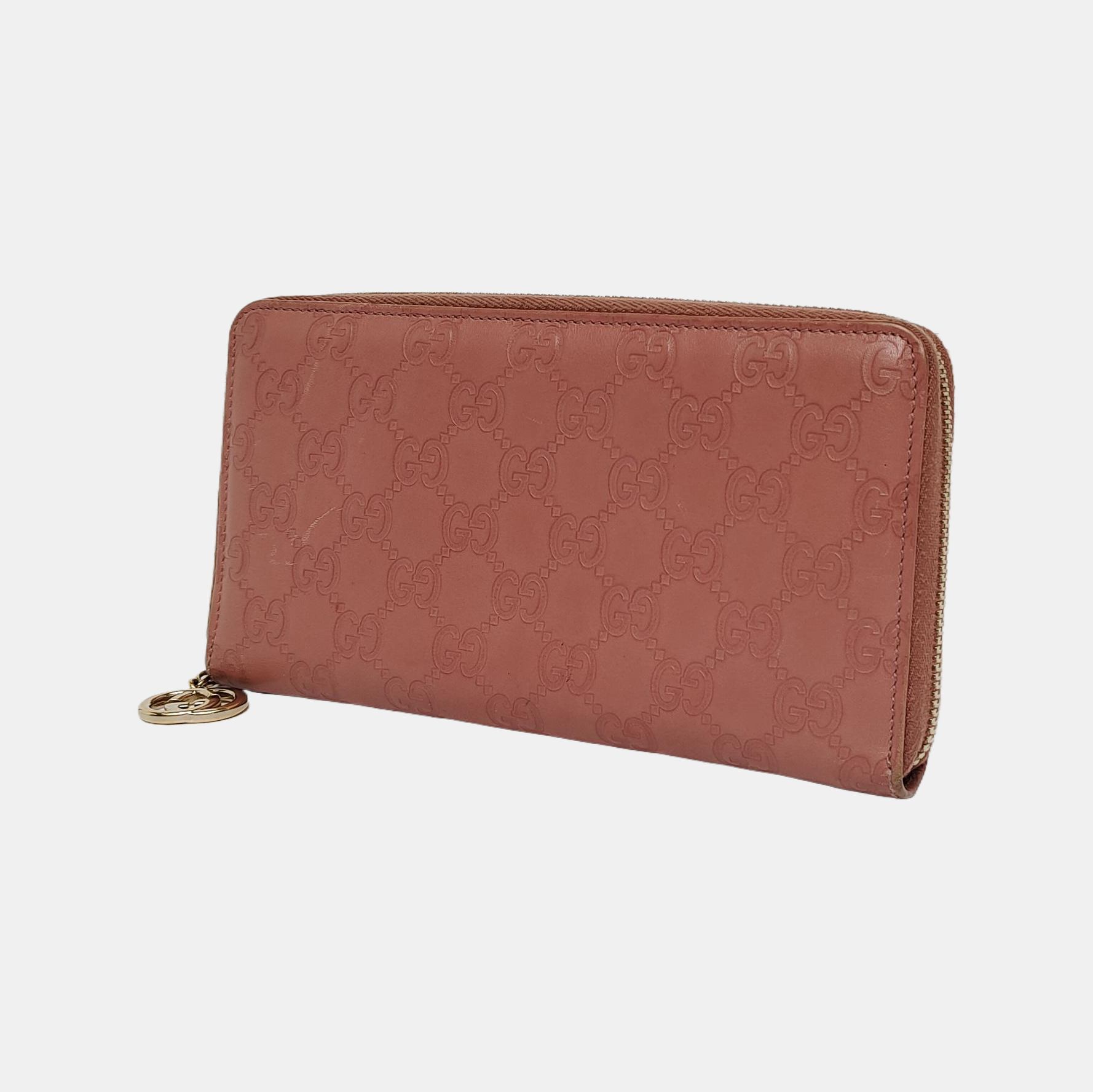 Signature Monogram Calfskin Pink Wallet