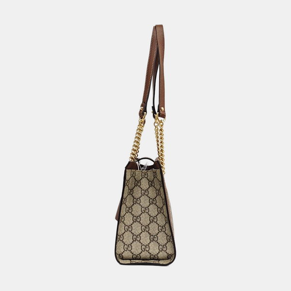 Padlock Small Monogram Coated Canvas Beige