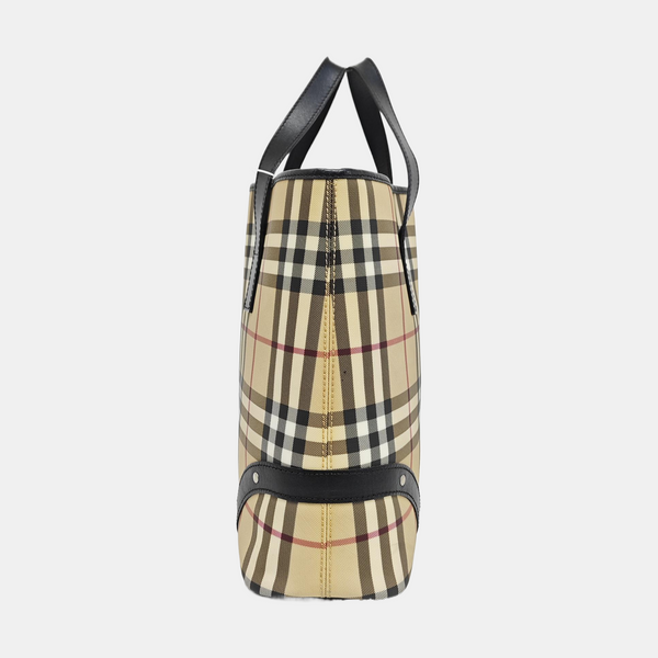 Coated Canvas Tote Bag Brown
