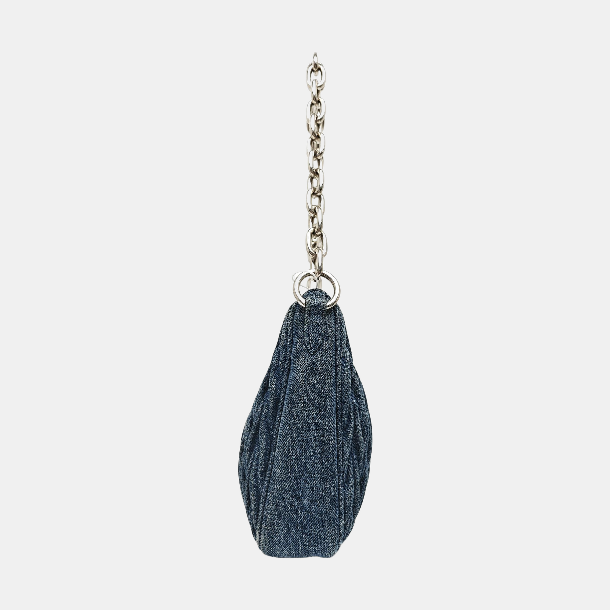 Quilted Denim Shoulder Bag Blue