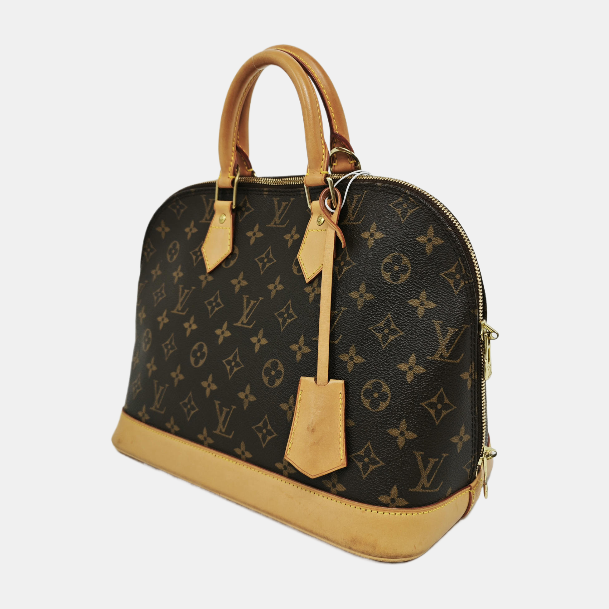 ALMA PM Monogram Coated Canvas Brown