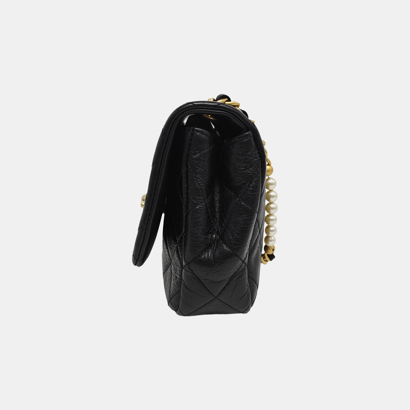 Quilted Calfskin Shoulder Bag Black