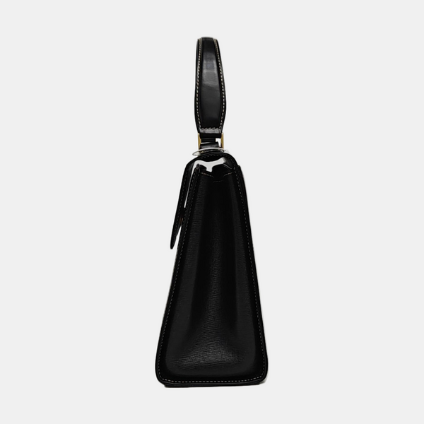 Calfskin Top Handle Bag Black