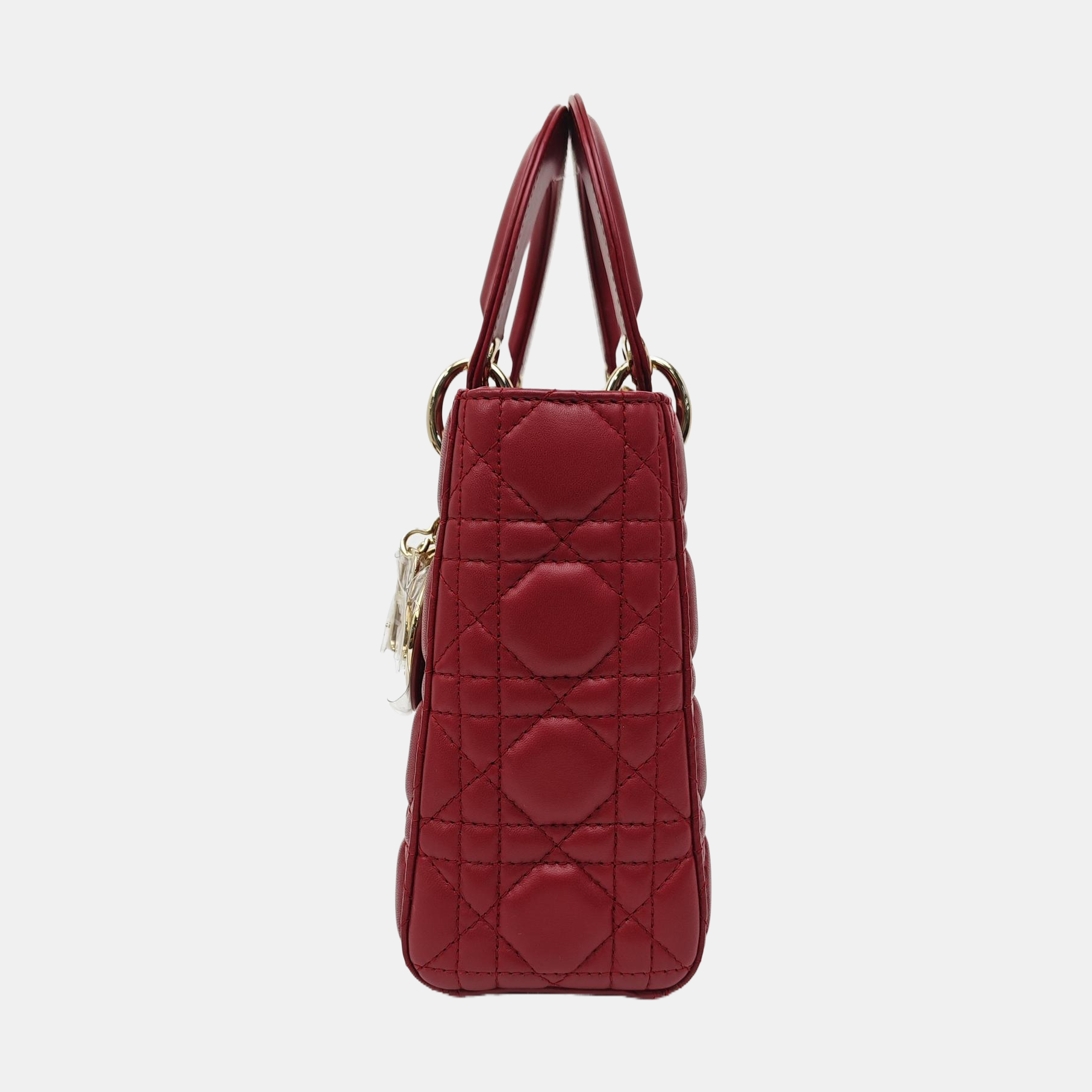 Lady Dior Small Cannage Lambskin Red