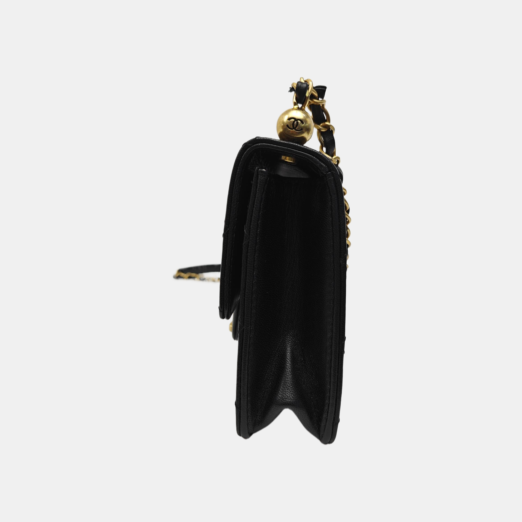 Quilted Lambskin Crossbody Bag Black