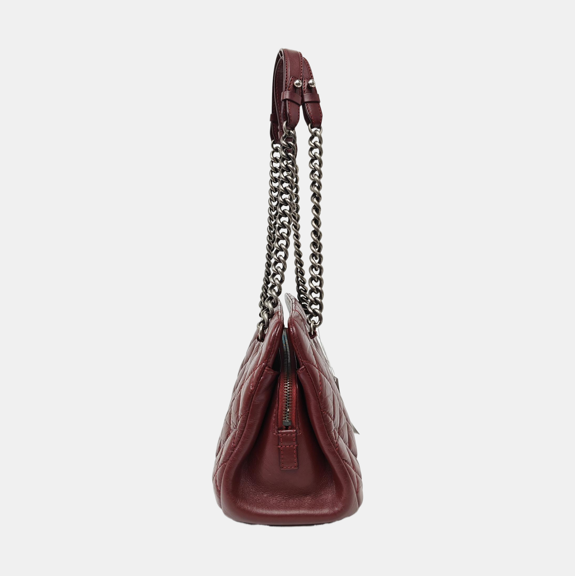 Quilted Calfskin Tote Bag Red