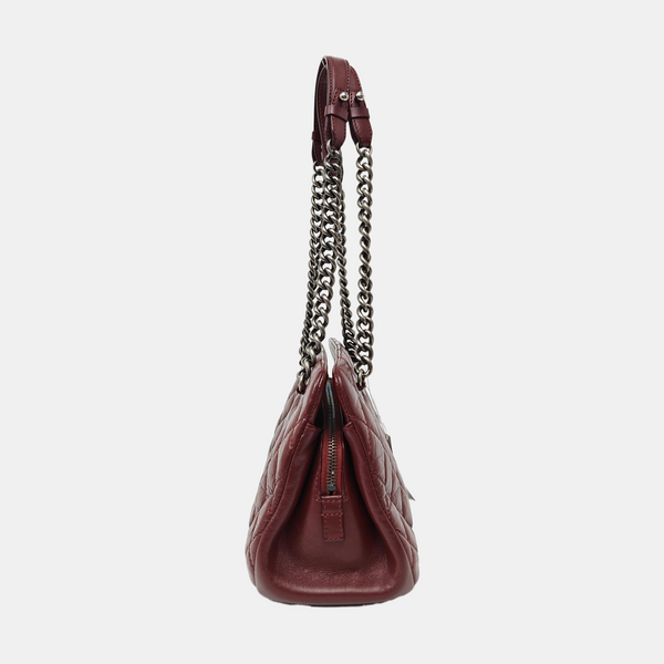 Quilted Calfskin Tote Bag Red