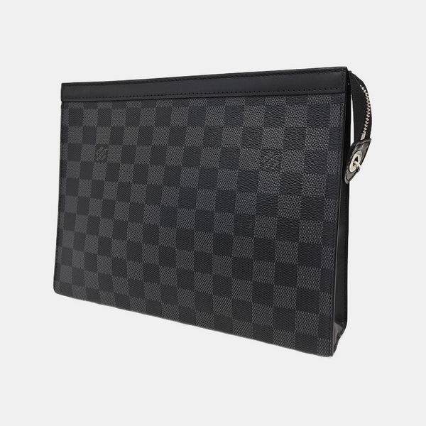 Pochette Voyag MM Damier Graphite Coated Canvas Gray