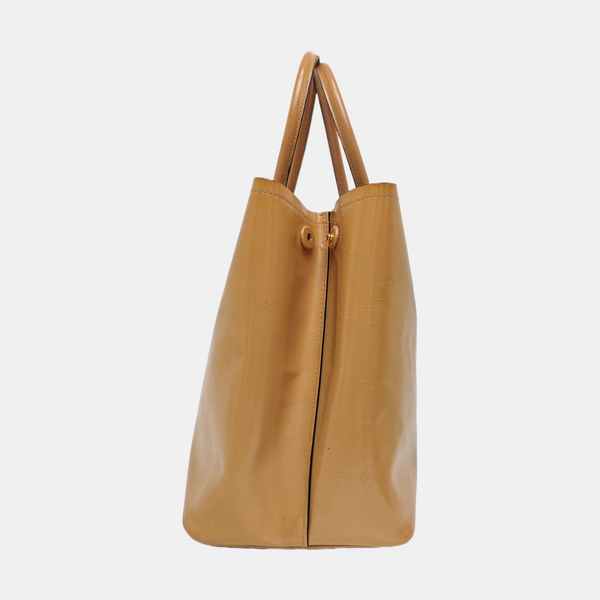 Double Saffiano Calfskin Brown
