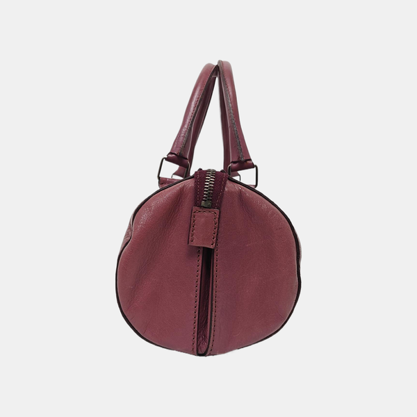 Lambskin Top Handle Bag Purple