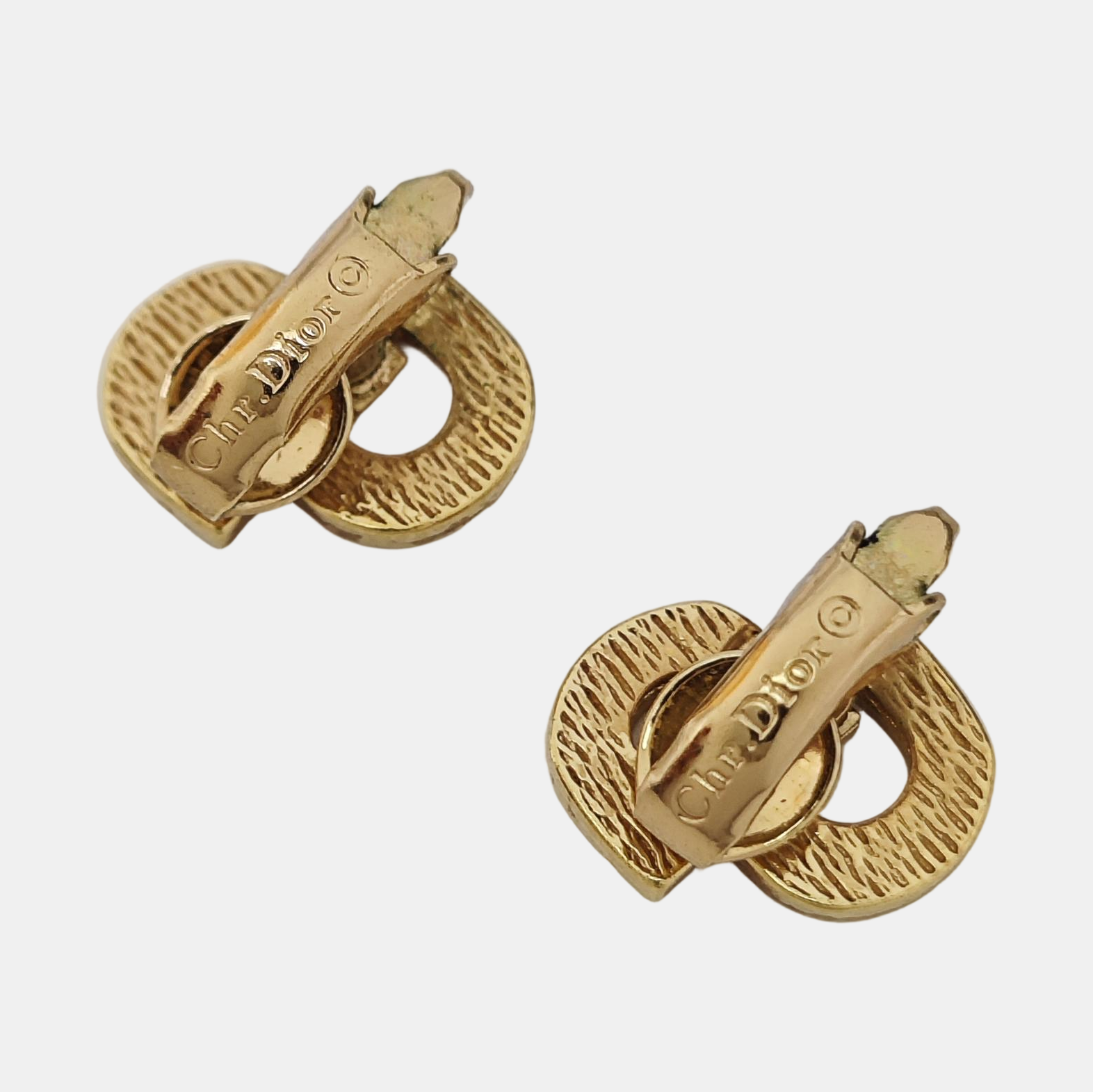 Petit CD Metal Gold Clip On Earrings