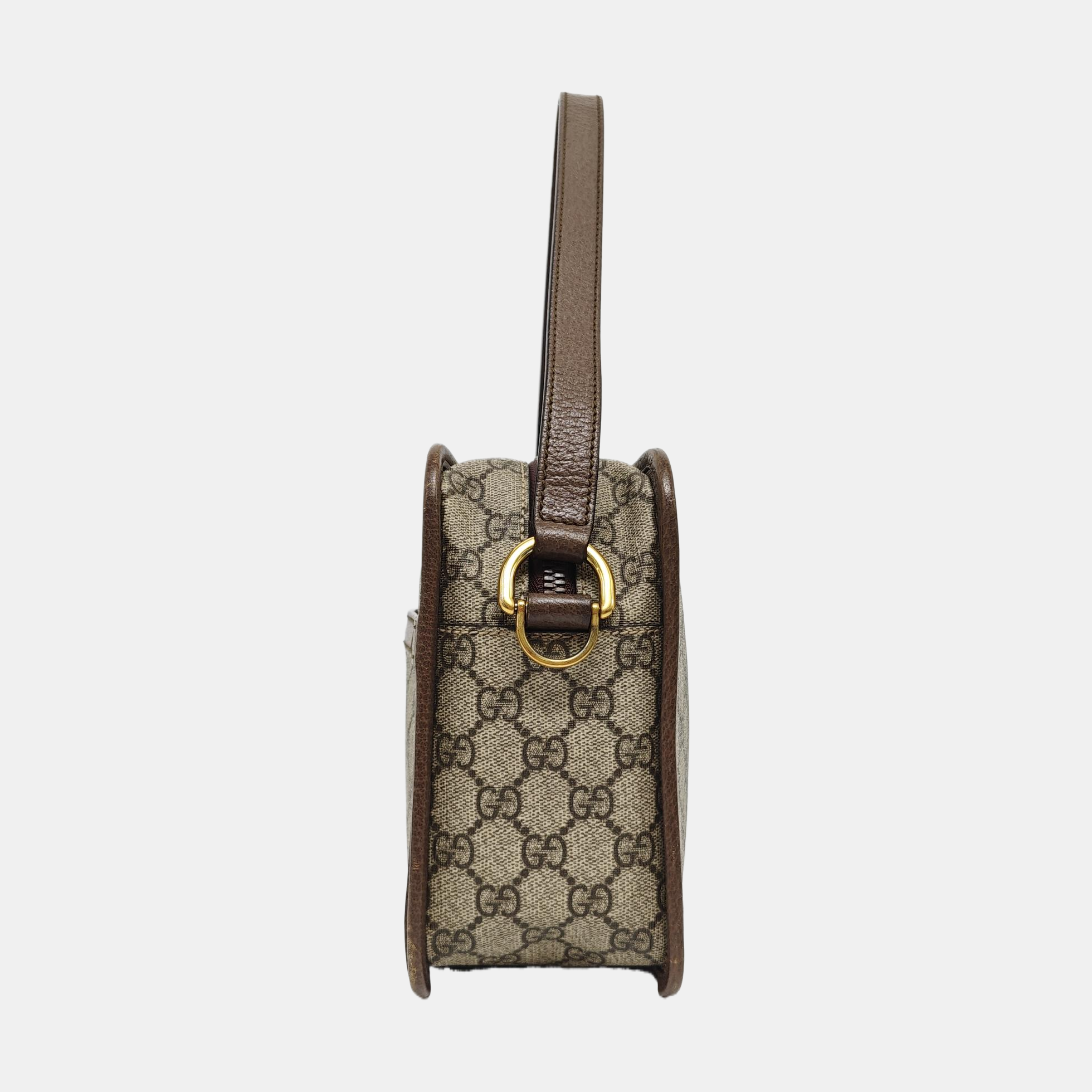 Ophidia Medium Monogram Coated Canvas Beige