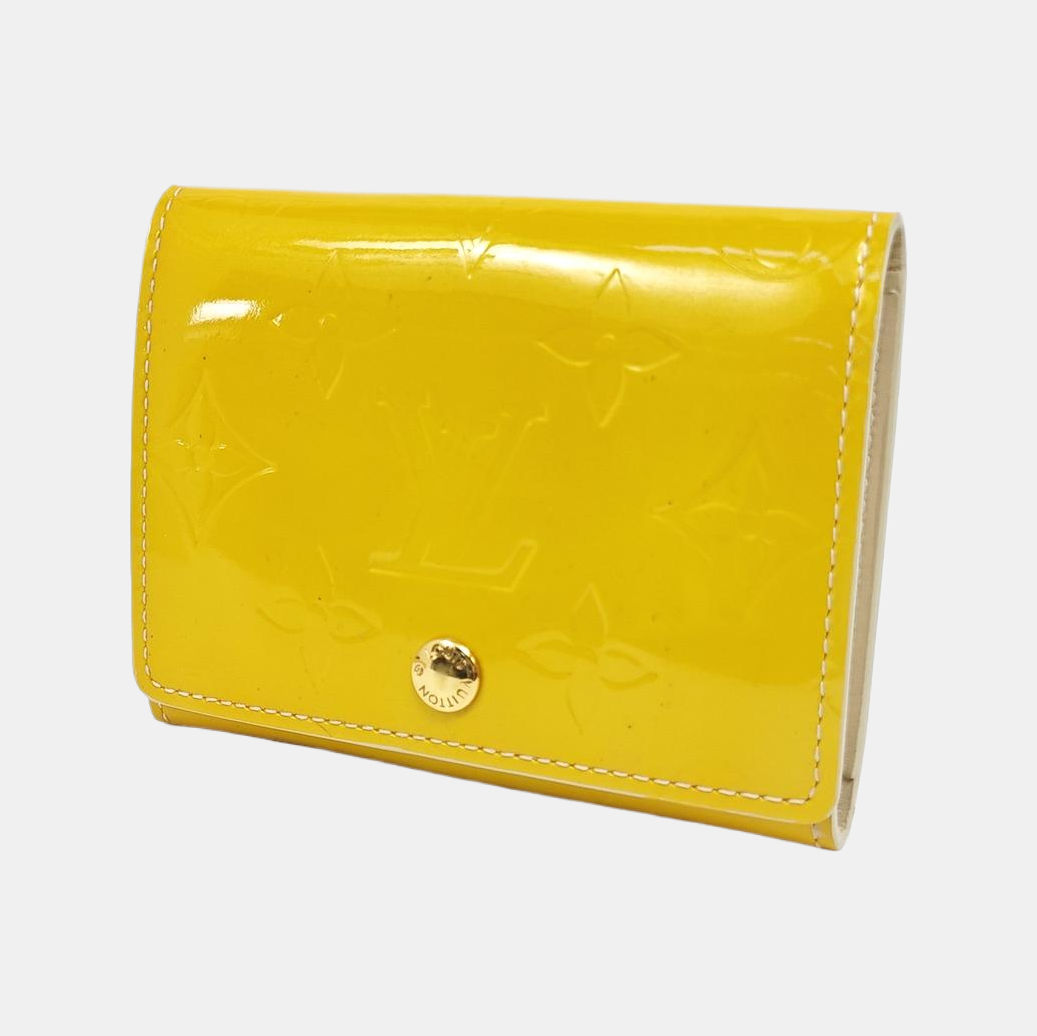Monogram Patent Leather Wallet Yellow