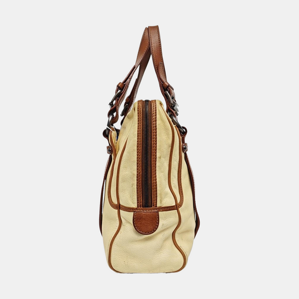 Calfskin Top Handle Bag Beige