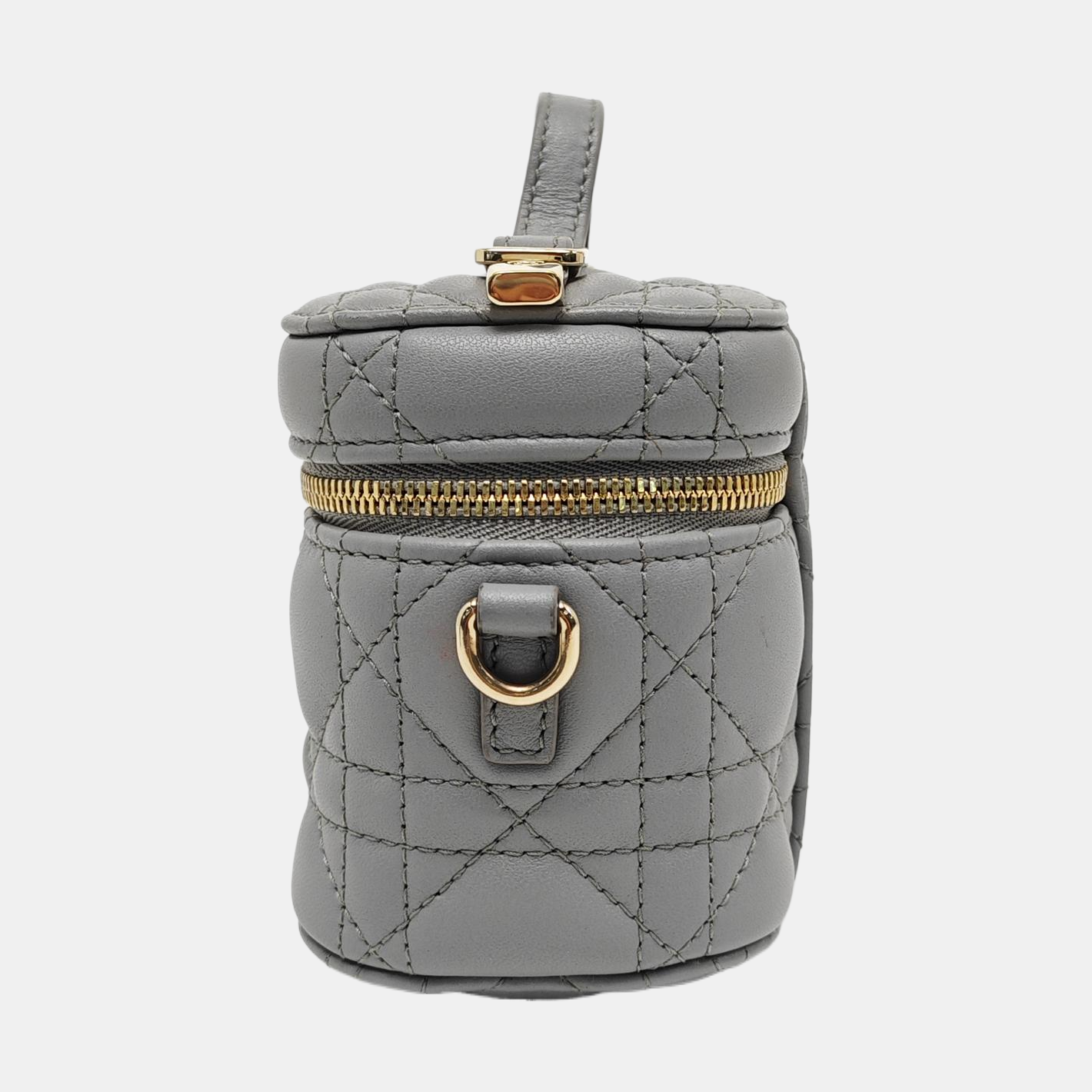 Authenticated pre-owned  Lady Dior Super Mini Quilted Lambskin Grey - Shoulder Bag at Looply
