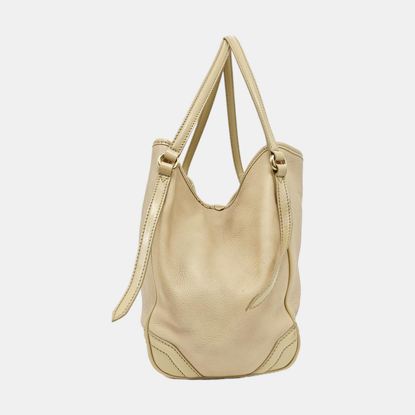 Authenticated pre-owned  Canterbury Medium Calfskin Beige - Tote Bag at Looply