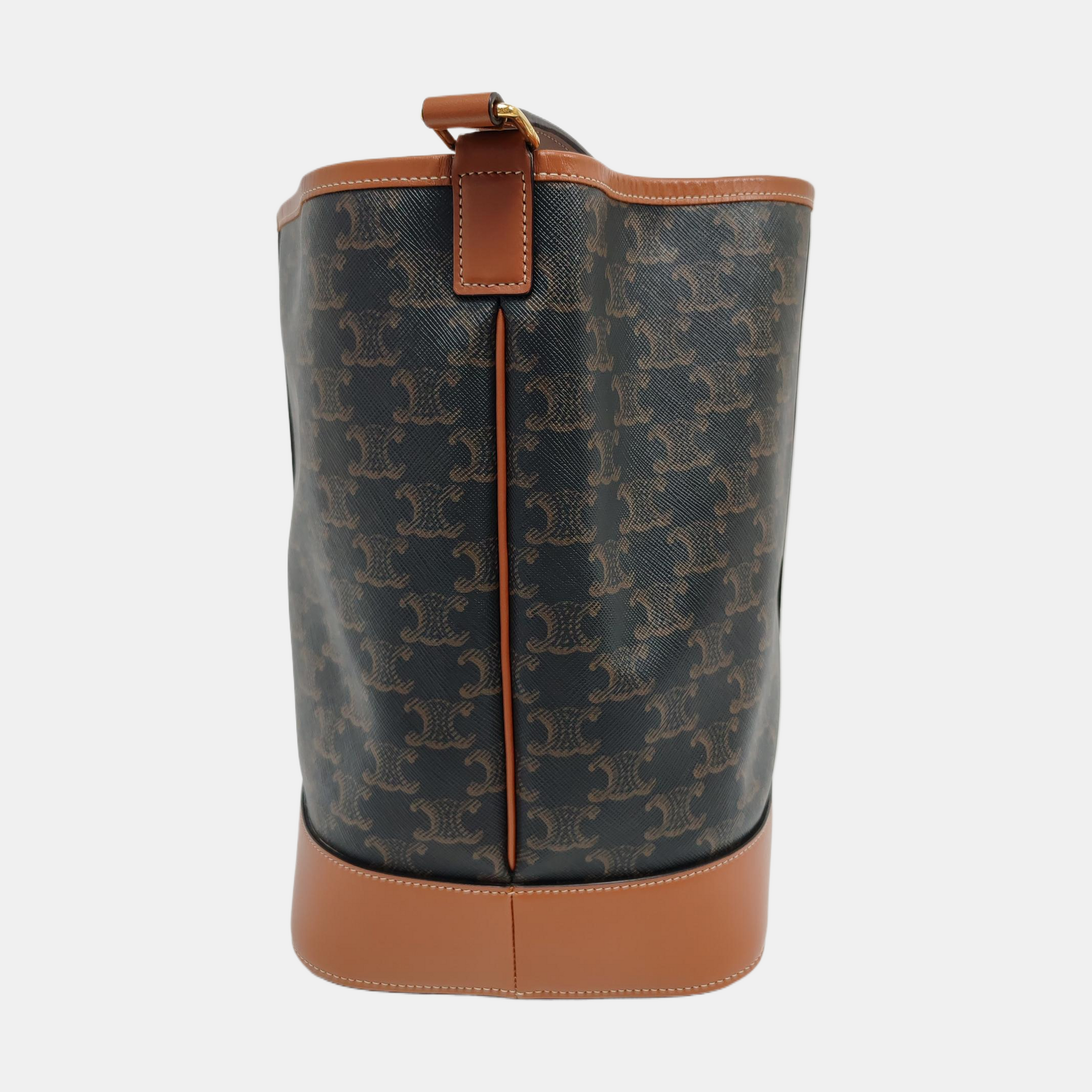 Authenticated pre-owned  TRIOMPHE CANVAS Medium Coated Canvas Brown - Bucket Bag at Looply