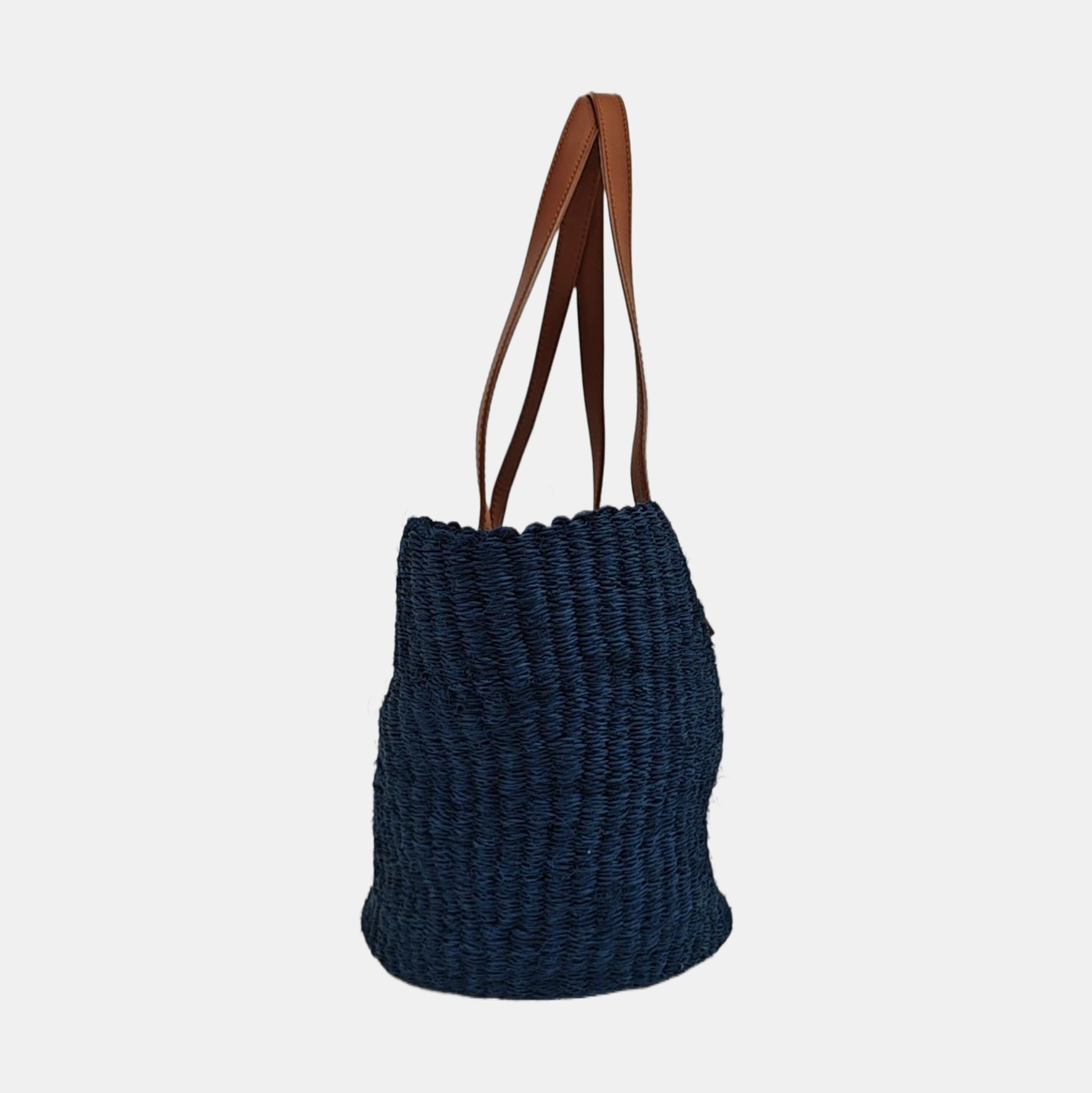 Straw Shoulder Bag Blue
