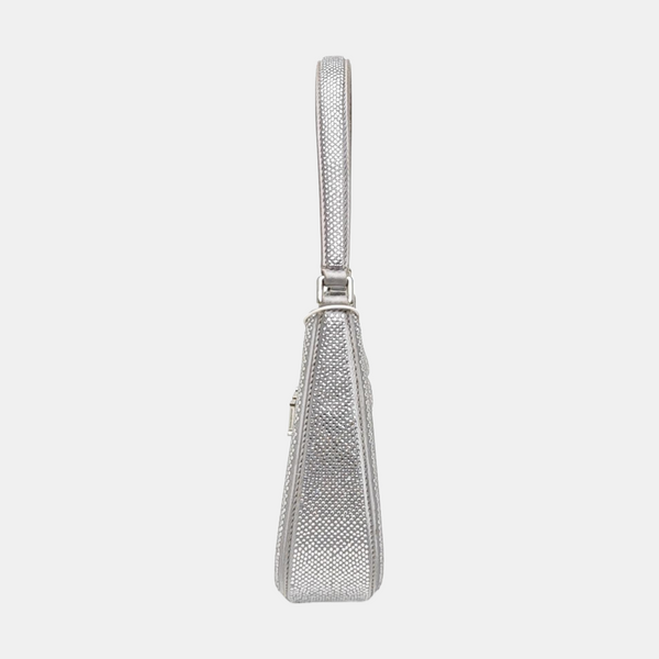 Satin Top Handle Bag Silver