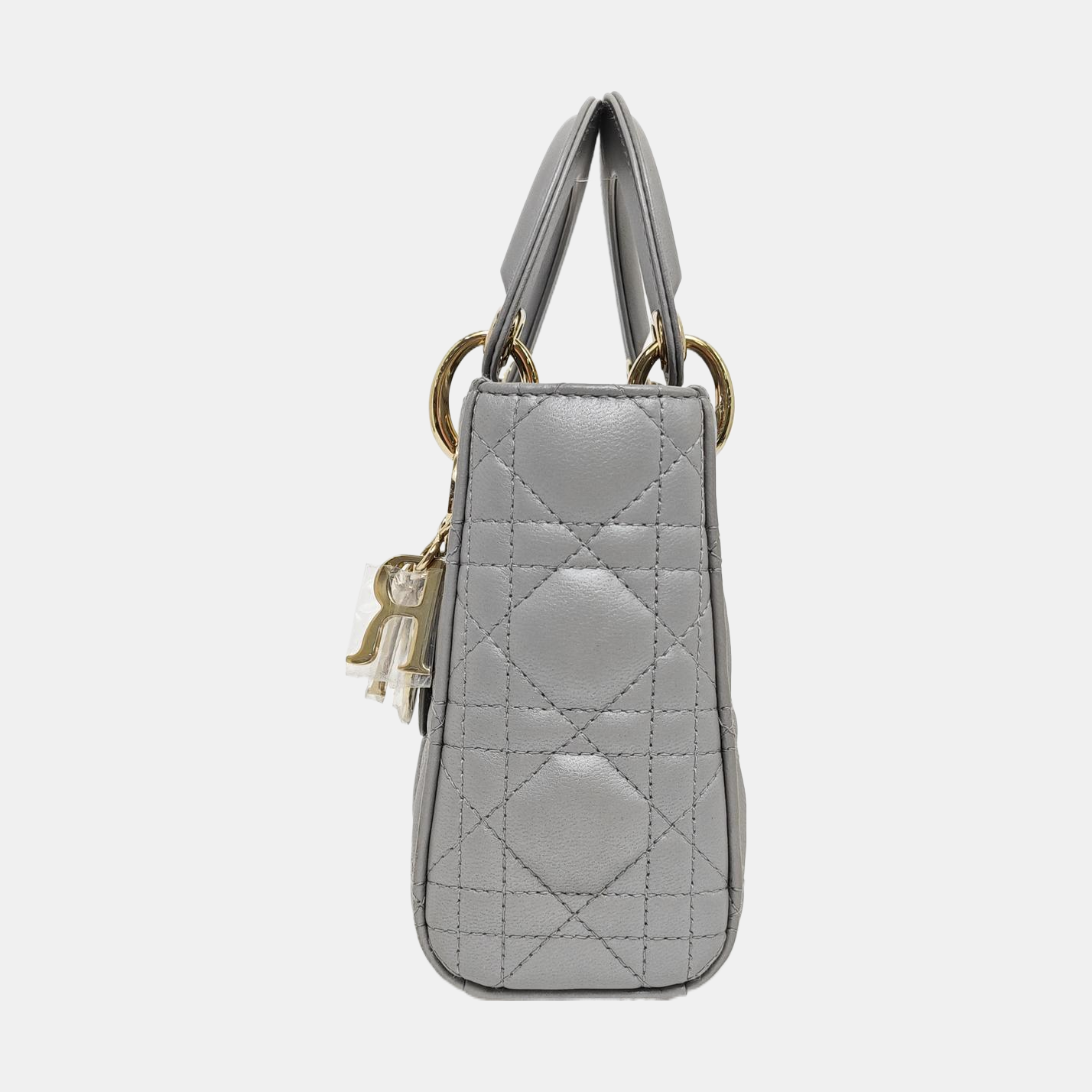 Lady Dior Mini Cannage Lambskin Gray