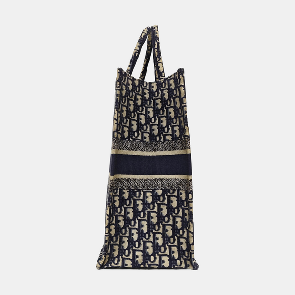 Book Tote Large Oblique Canvas Blue