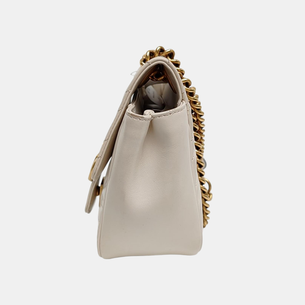 GG Marmont Mini Quilted Calfskin White