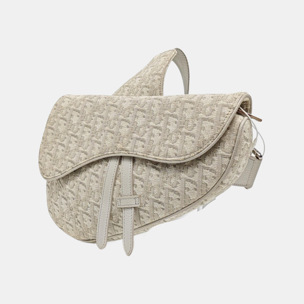 Saddle Medium Canvas Beige