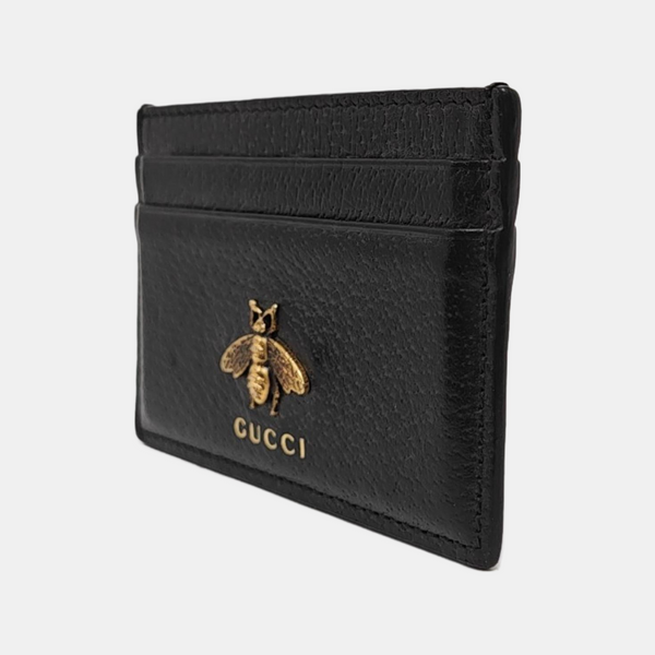 Animalier Calfskin Black Card Holder