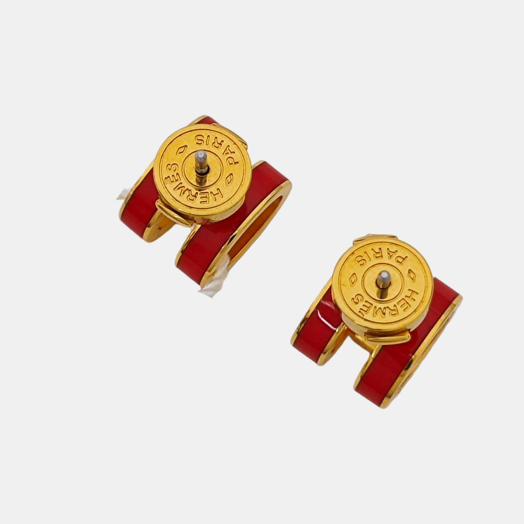 Metal Orange Stud Earrings