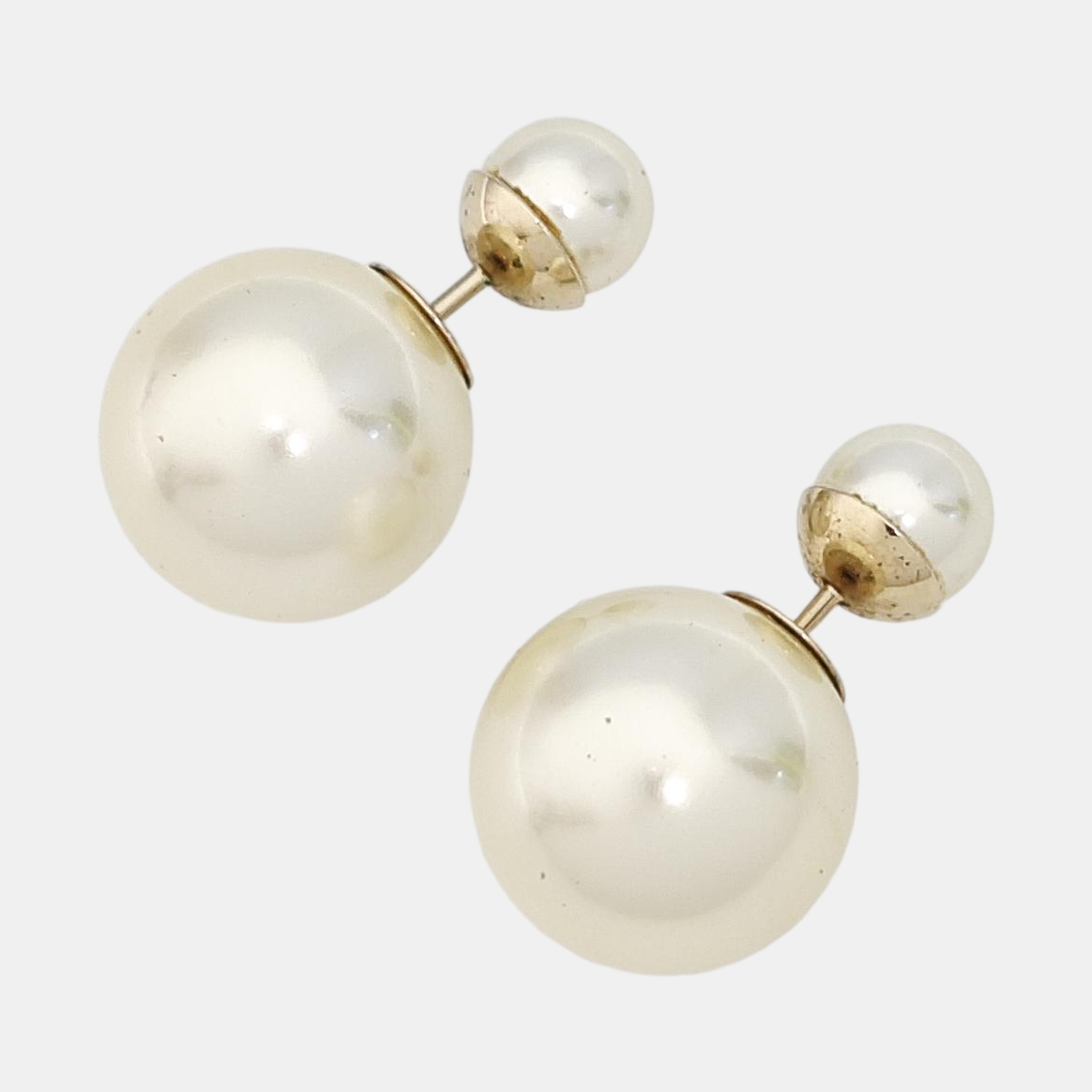 Dior Tribales Metal White Stud Earrings