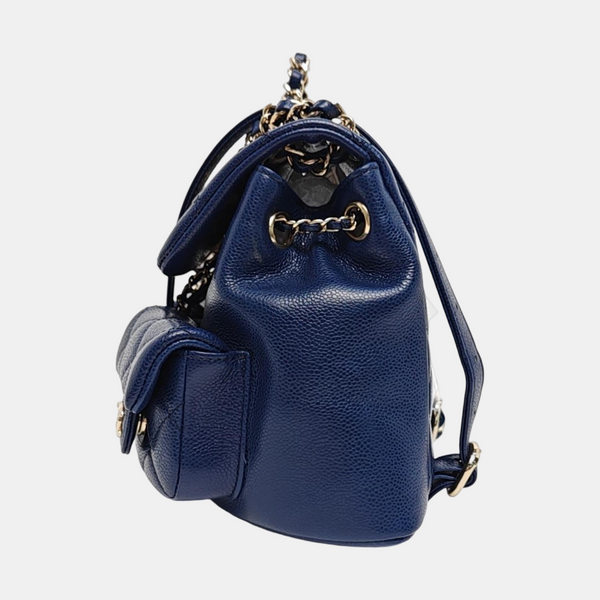 DUMA Quilted Grained Calfskin Blue