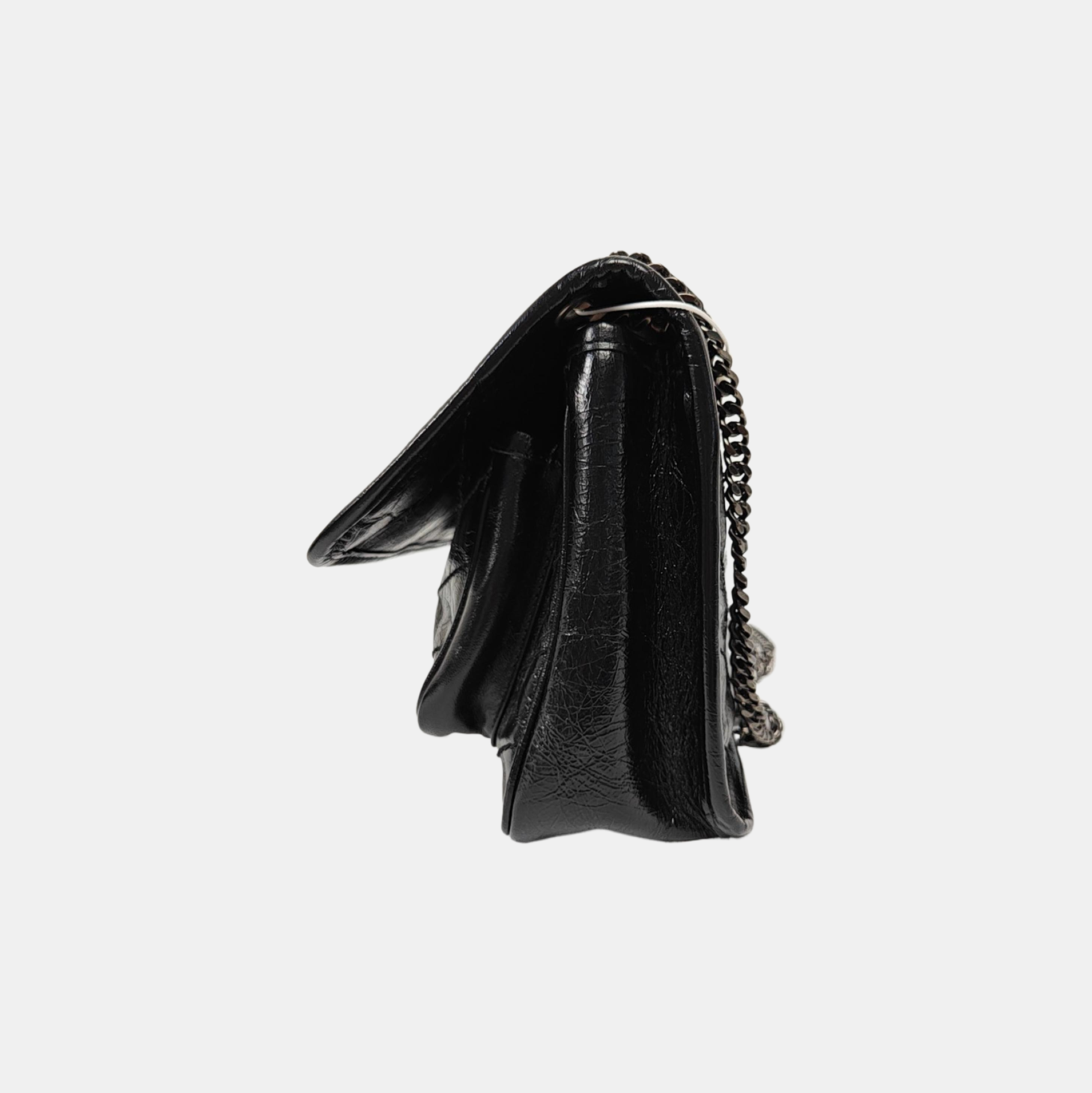 NIKI Small Chevron Calfskin Black
