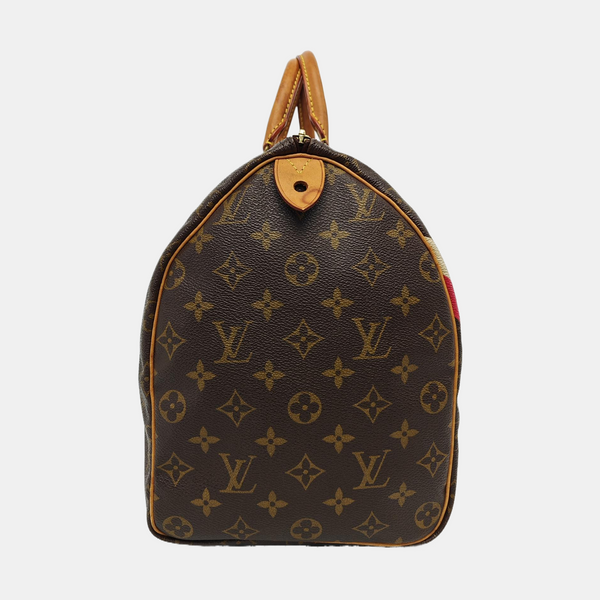 Monogram Coated Canvas Top Handle Bag 40 Brown