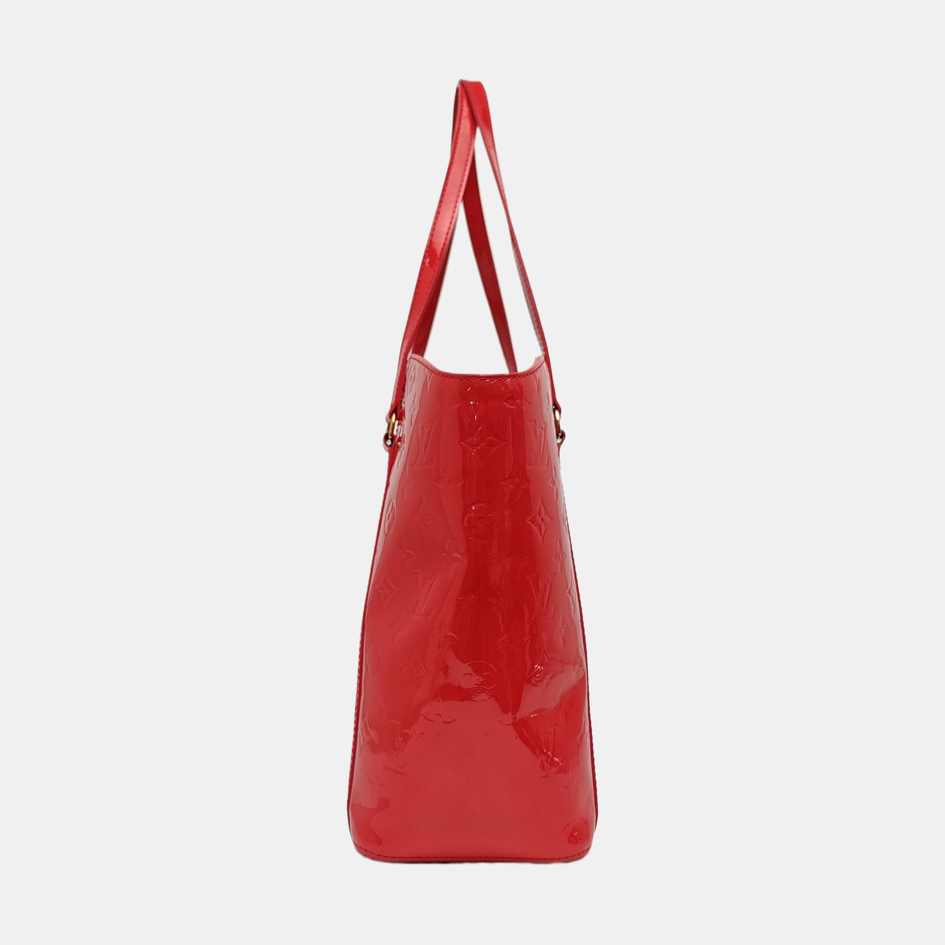 Monogram Patent Leather Tote Bag Red