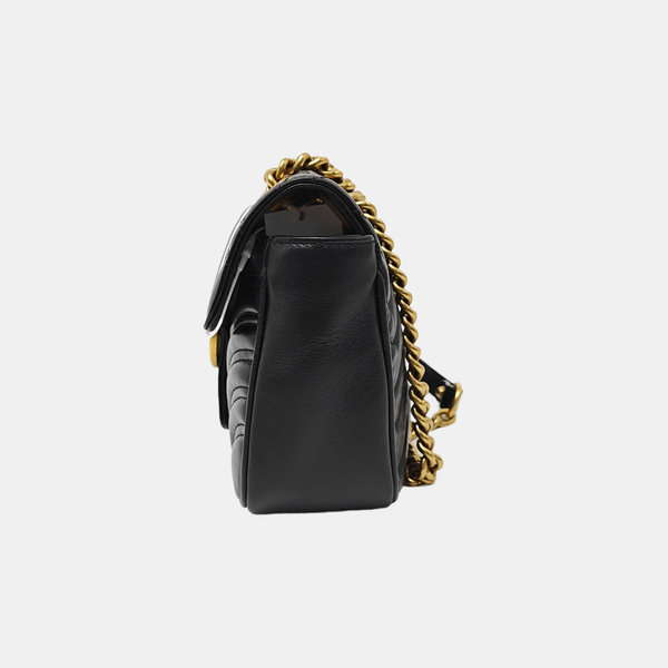 GG Marmont Small Quilted Calfskin Black