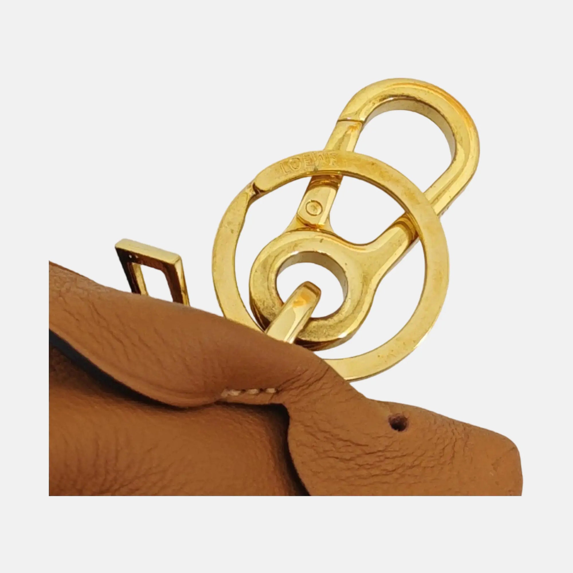 Leather Bag Charm Brown